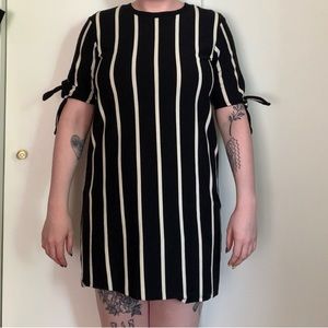 Who What Wear Black and White Striped Dress